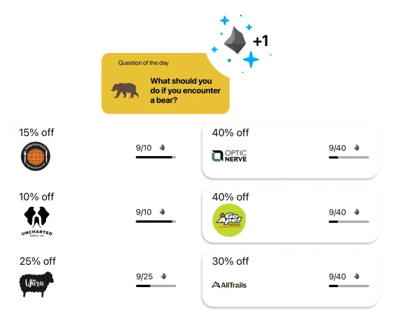 Columbia rewards interface